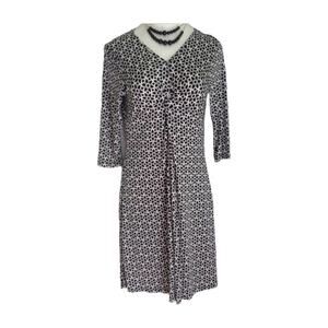 Susan Lawrence Black Geo/Floral Print Dress Medium